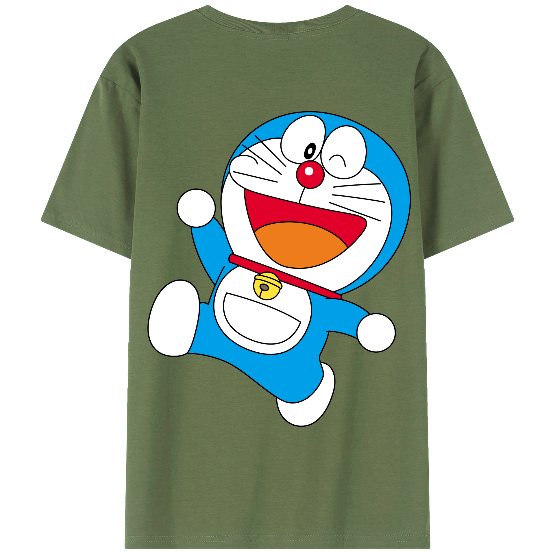 （画像用） ドラえもん Doraemon 綿100％ メンズ半袖Tシャツ（バックプリント） 通気性